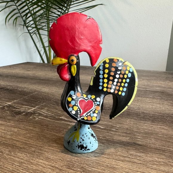 Vintage Portugal Pottery Earthenware Small Rooster Figurine. - Picture 1 of 7